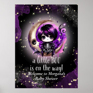 Goth Baby Shower Gender Neutral Lila Black Kråka Poster
