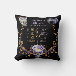 GOTH Baby Stats Döskallar Lila Black Halloween Gir Kudde