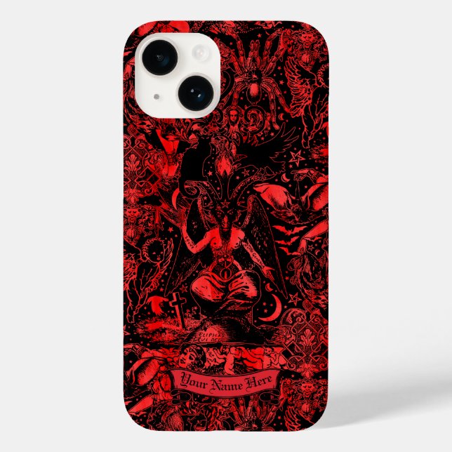 Goth Baphomet Red Djävulen Satanic Grunge Gothic (Baksida)
