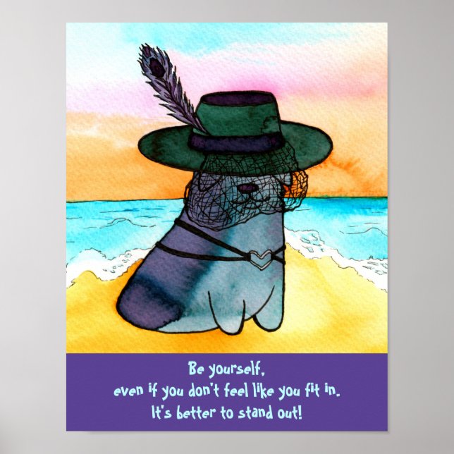 Goth Beach Corgi "Be Yourself" Poster (Framsidan)