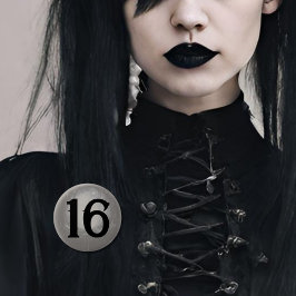 Goth Birthday age badge Gothic grunge mörk Knapp