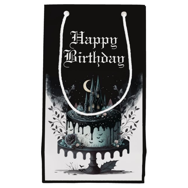 Goth Birthday Gift Bag - Castle Birthday Cake (Framsidan)