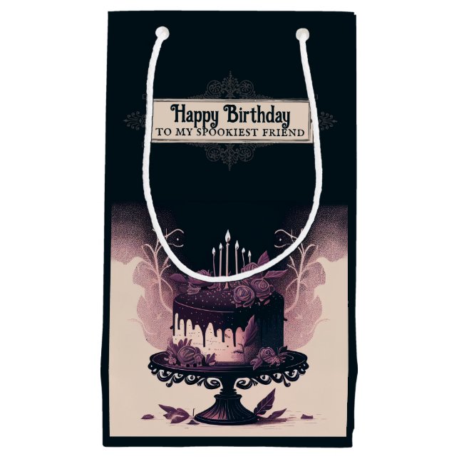 Goth Birthday Gift Bag - Spooky Birthday Cake (Framsidan)
