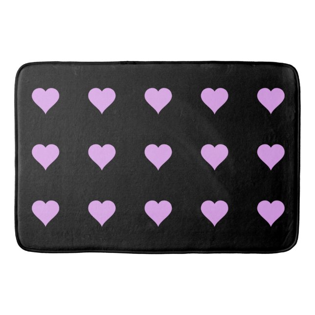 Goth Black and Rosa Heart Design Badrumsmatta (Framsidan)