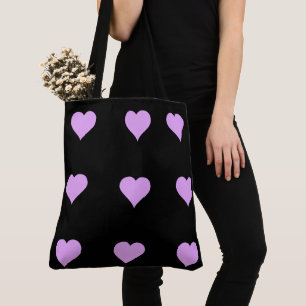 Goth Black and Rosa Heart Design Tygkasse