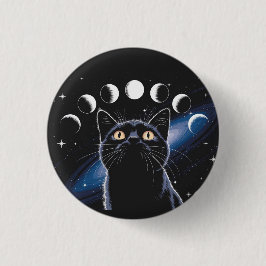 Goth Black Cat, Goth Gift, Witching Hour Black Cat Knapp