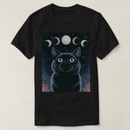 Goth Black Cat, Goth Gift, Witching Hour Black Cat T Shirt