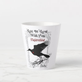 Goth Black Kråka och Snöre Valentine Latte Kopp