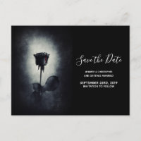 Goth Black Ro Bloody Petal Bröllop spara datum