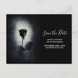 Goth Black Ro Bloody Petal Bröllop spara datum Vykort