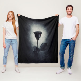 Goth Black Ro-droppblodet Macabre Fleecefilt