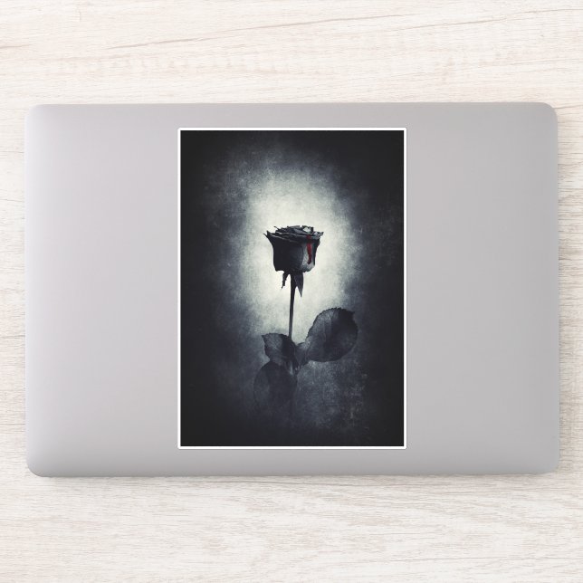 Goth Black Ro-droppblodet Macabre Klistermärken (Dator)