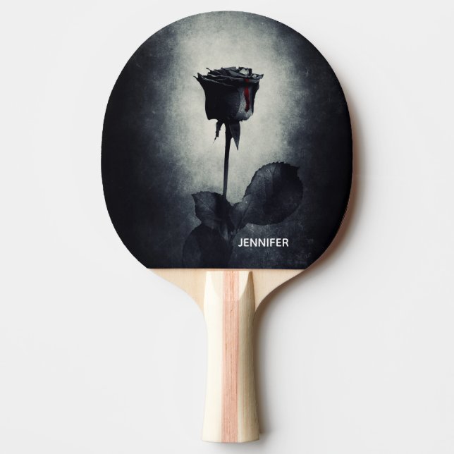 Goth Black Ro-droppblodet Macabre Pingisracket (Framsidan)