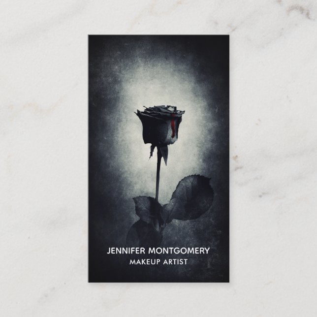 Goth Black Ro-droppblodet Macabre Visitkort (Framsida)