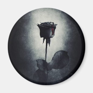 Goth Black Ro-droppblodet på Black Grunge Magnet