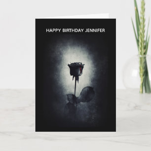 Goth Black Ro-droppning Blood Macabre Birthday Kort