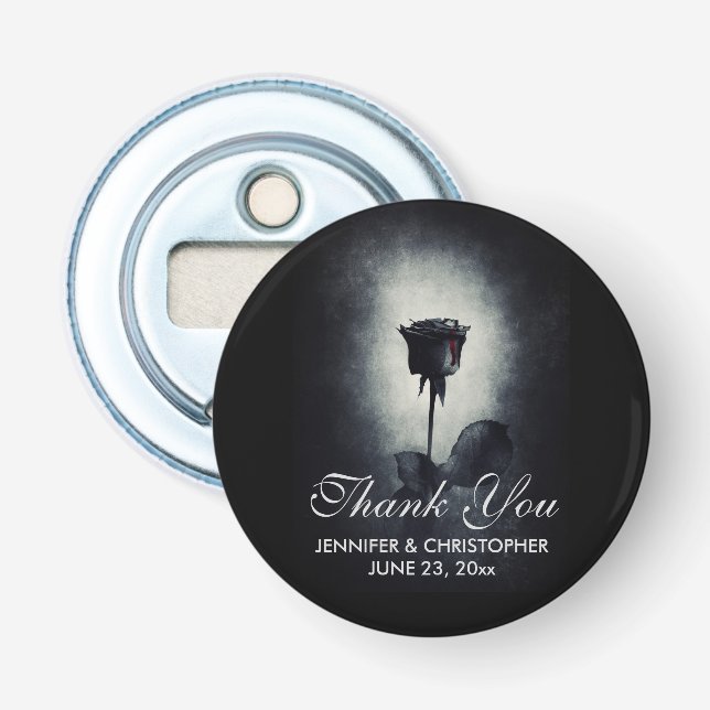 Goth Black Ro-droppning Blood Macabre Bröllop Flasköppnare (Framsidan)