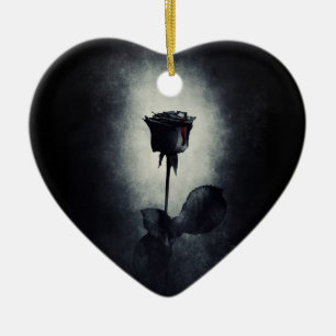 Goth Black Ro-droppning Blood Macabre Bröllop Julgransprydnad Keramik