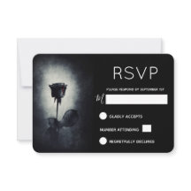 Goth Black Rose droppande blod Macabre RSVP