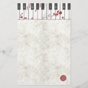 Goth blodbefläckad pianobrevpapper brevpapper