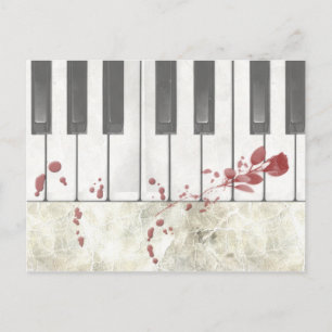 Goth Bloodfläcked Piano Nycklar vycard Vykort