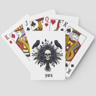 Goth Bouquet med tre Döskallar och två Uggla Casinokort