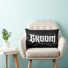 Goth Bride Groom Together Lettering Tattomodern Mo Lumbarkudde
