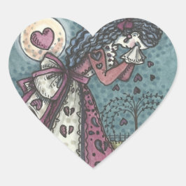 Goth Broken Valentine HEART STICKERS Lakan Hjärtformat Klistermärke