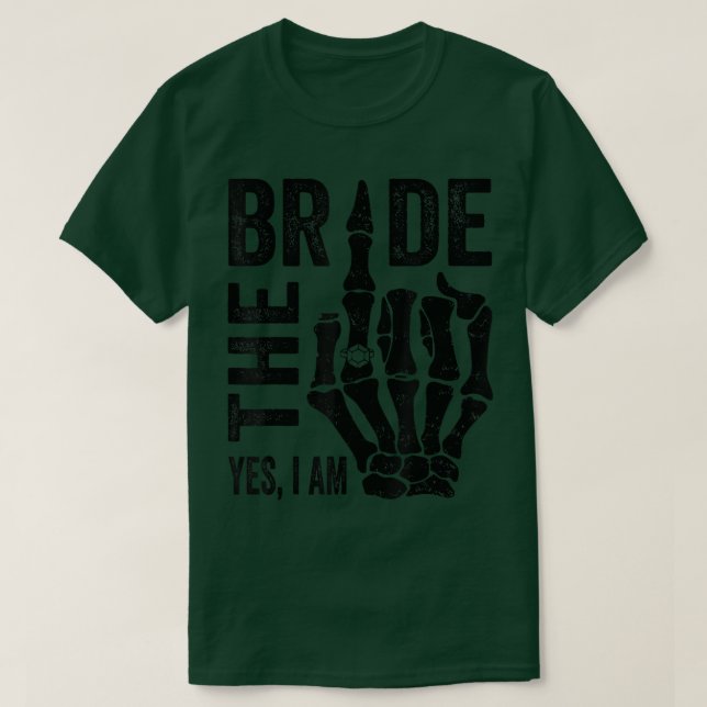 Goth Bröllop Bachelorette Finger Ring Ja, jag är T Shirt (Design framsida)