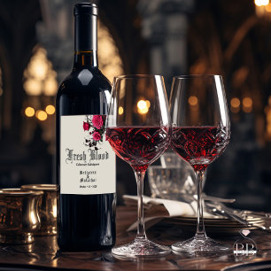 Goth Bröllop Vin Crimson Ro Vinflaska Etikett