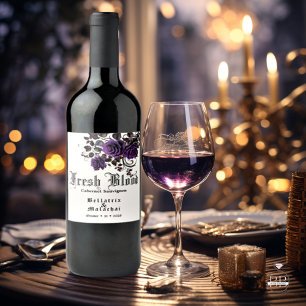 Goth Bröllop Vin Deep Amethyst Ro Vin-etikett Vinflaska Etikett