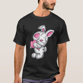 Goth Bunny Cute Creepy Emo Gothic White Bunny Rosa T Shirt