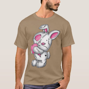 Goth Bunny Cute Creepy Emo Gothic White Bunny Rosa T Shirt