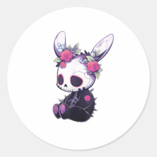 Goth Bunny Gothic Outfit Cute E-Girl Kawaii Rabbit Runt Klistermärke