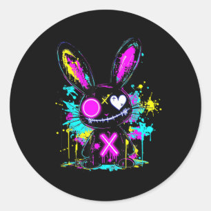 Goth Bunny Kawaii Rabbit Cute Gothic Outfit E-girl Runt Klistermärke