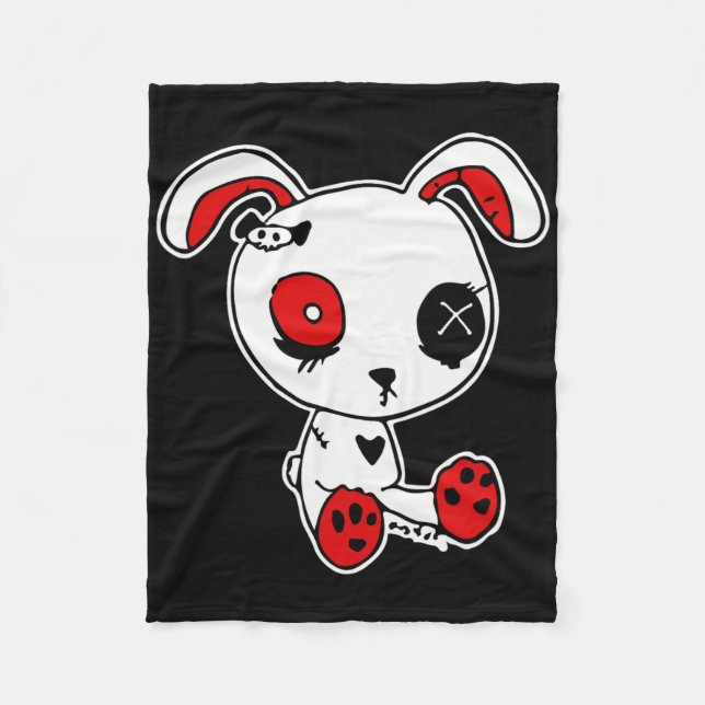 Goth Bunny Lazy Halloween Costume Scary Gothic Fleecefilt (Framsidan)