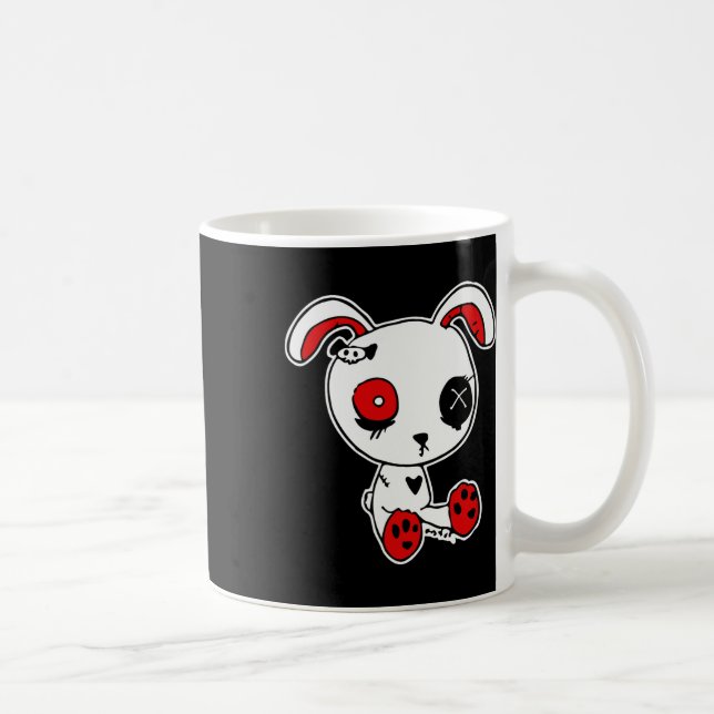 Goth Bunny Lazy Halloween Costume Scary Gothic Kaffemugg (Höger)