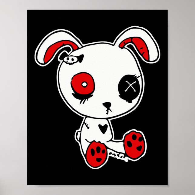 Goth Bunny Lazy Halloween Costume Scary Gothic Poster (Framsidan)