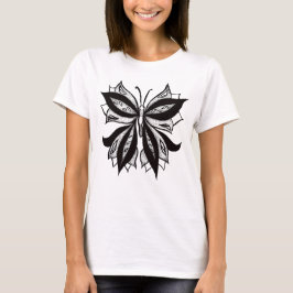 Goth Butterfly Black and White Tattoo Art T Shirt