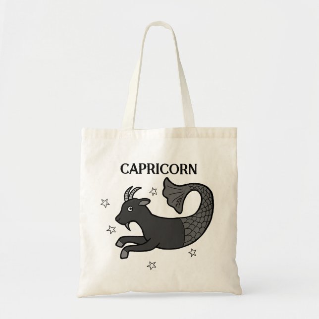 Goth Capricorn Astrological Zodiac Sign Birthday Tygkasse (Framsidan)