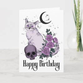 Goth Cat Gothic Birthday Önskemål Kort