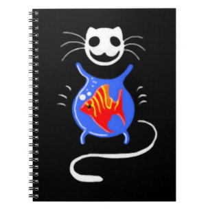 Goth Cat Halloween Cat Spiral-fotbok - bärbar dato Anteckningsbok