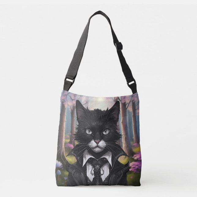Goth cat pastel woodland gothic Fairy tale Axelväska (Framsida)