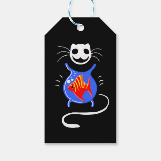 Goth Cat Thmet Gift Märkre Label Presentetikett (Framsidan)