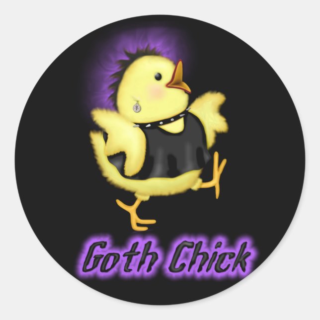 Goth Chick Runt Klistermärke (Framsida)