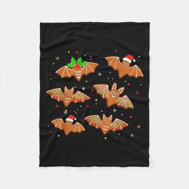 Goth Christmas Shirt For Kids, Soky Cute Bat Ginge Fleecefilt (Framsidan)