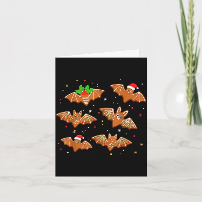 Goth Christmas Shirt For Kids, Soky Cute Bat Ginge Kort (Framsida)