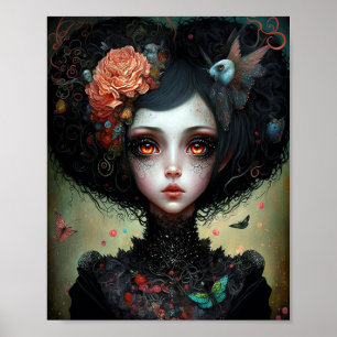 Goth Creepy Cute Girl Gothic Poster