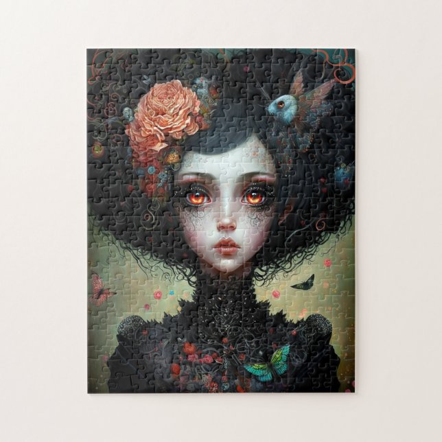 Goth Creepy Cute Girl Gothic Pussel (Vertikal)