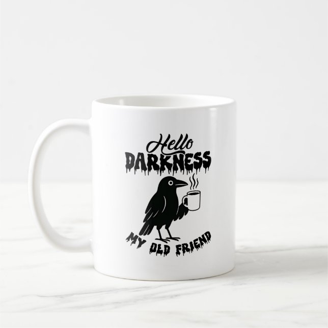 Goth Crow Coffee "Hello Darkness" Art Kaffemugg (Vänster)